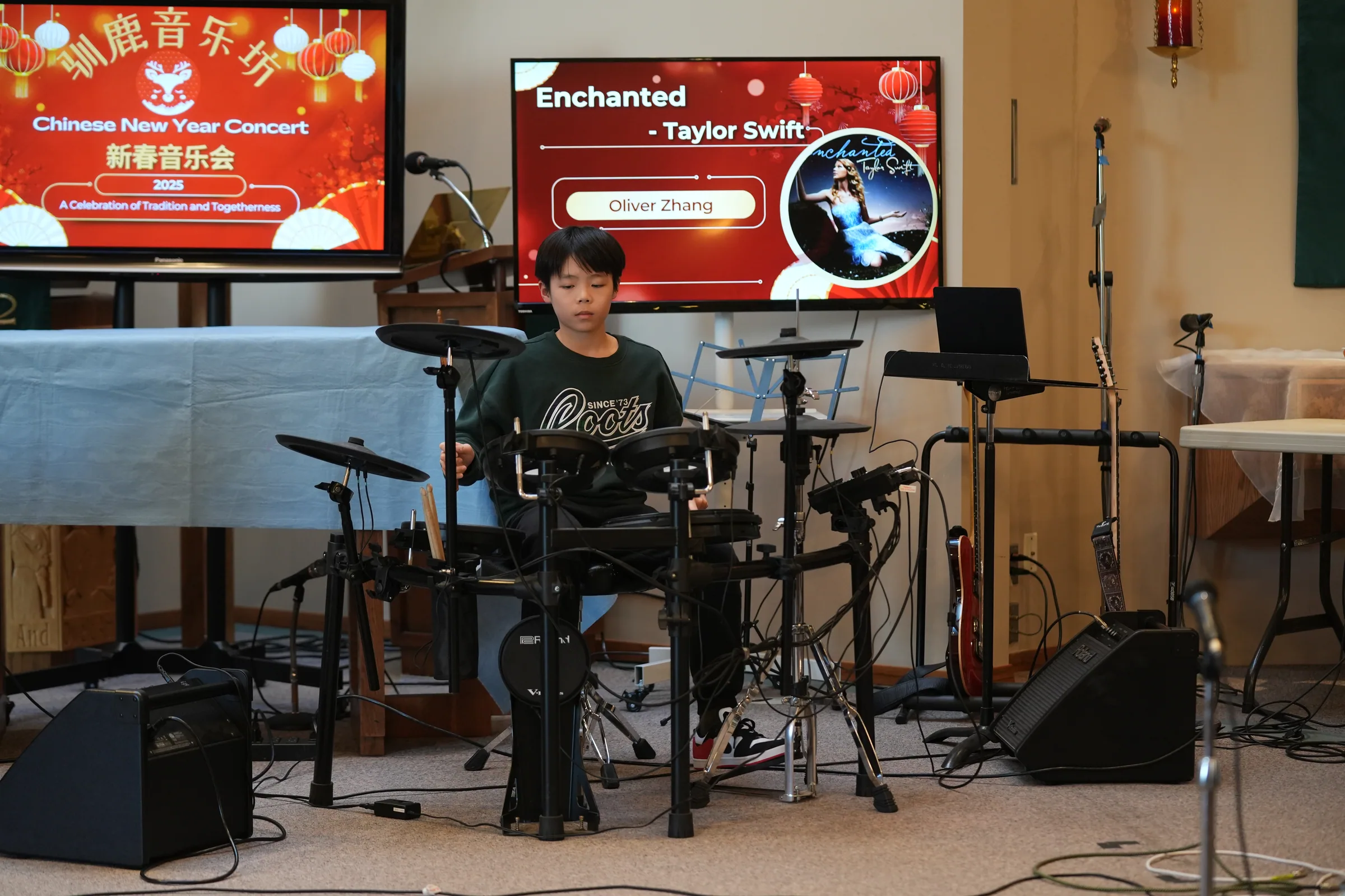 Student performance moment from Reindeer Education's 2025 public gallery.