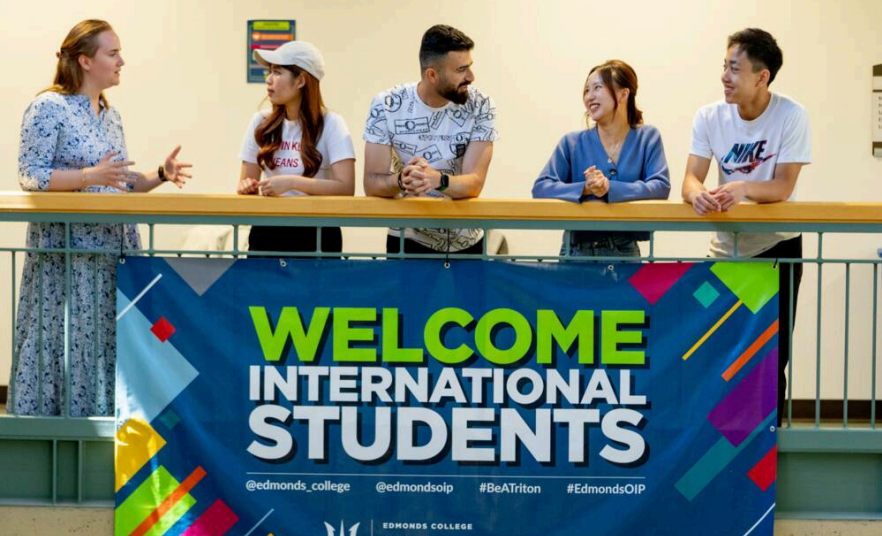 International students in an Edmonds College classroom
