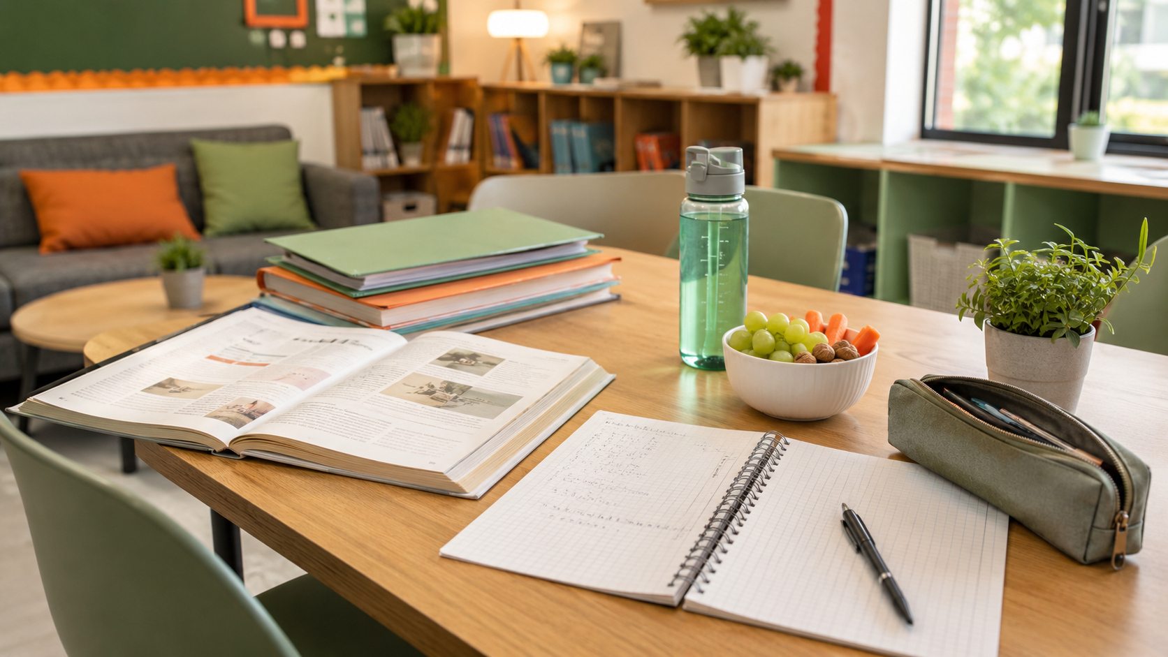 Organized academic support and after school care workspace